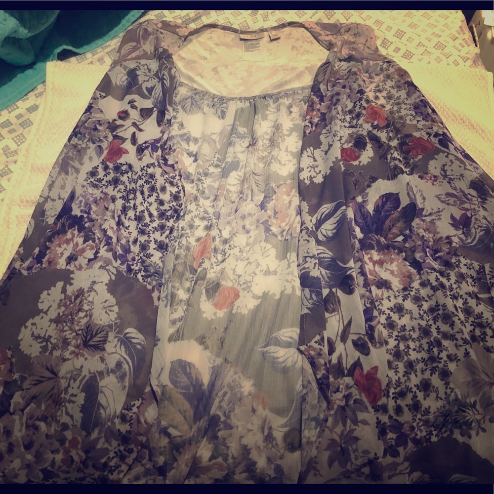 LOGO by Lori Goldstein sheer layering vest